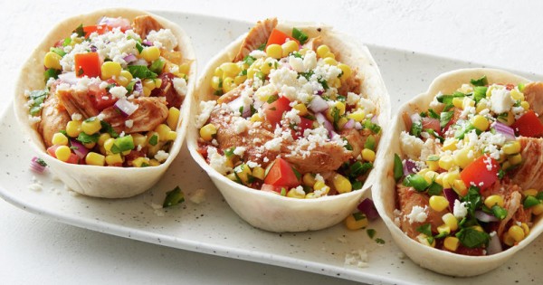 Slow-Cooker Chipotle Chicken Taco Bowls with Corn-Jalapeño Salsa